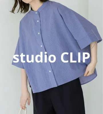 studio CLIP 싱글 거즈 돌먼 5부 소매 밴딩 셔츠