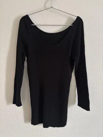 GALERIE VIE 갤러리 비 리브 티셔츠 블랙 S 코튼