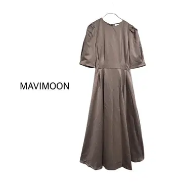 미사용 택 포함 MAVIMOON 롱 원피스 A 라인 볼륨 소매