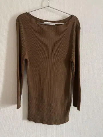 GALERIE VIE 갤러리 비 리브 컷 티셔츠 카키 S 코튼