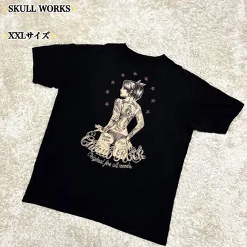 인기 레어 SKULL WORKS 데스 토끼 걸 반팔 티셔츠 2XL