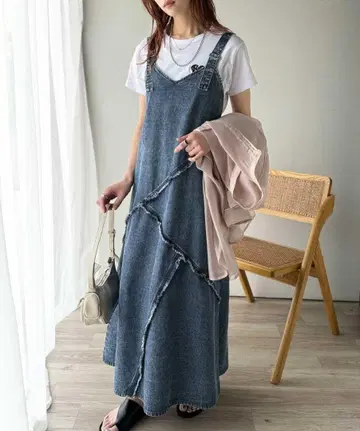 클래식 엘프 데님 점퍼 스커트