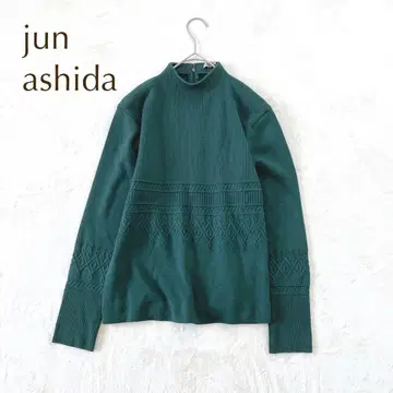 준안다 리브 니트 캐주얼 백 지퍼 일본제