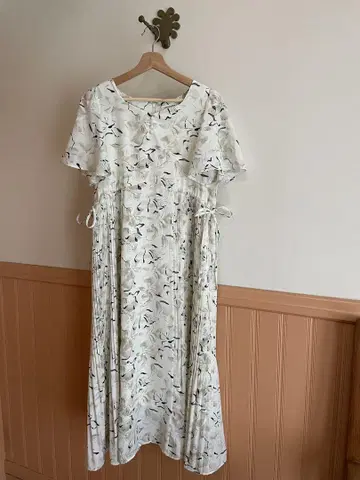 natural couture 꽃무늬 롱 원피스 반팔