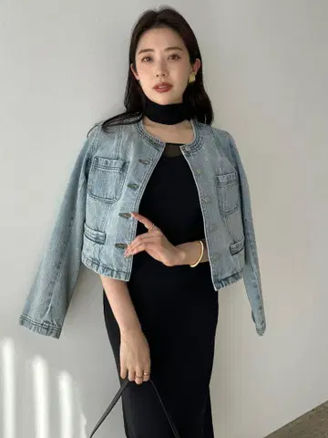 아누아스 노카라 데님 자켓 S 라이트 블루 숏 자켓