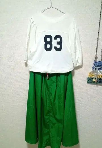 로데오 크라운 보울 나일론 스커트 그린 미사용 새상품