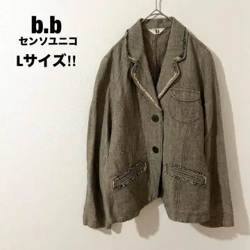 센소유니코 b.b 테일러드 자켓 빅 사이즈 L 베이지 린넨