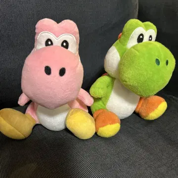요시 봉제 인형 핑크와 그린 세트