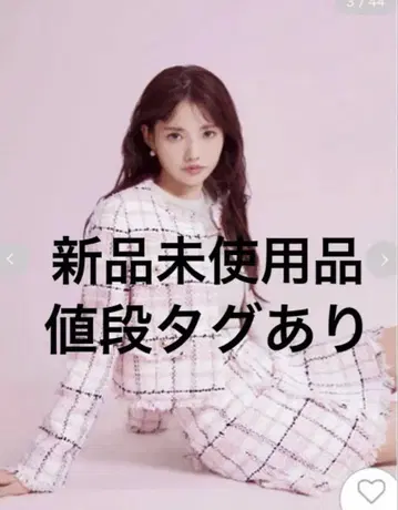 SNIDEL 스나이델 노카라 체크 트위드 자켓