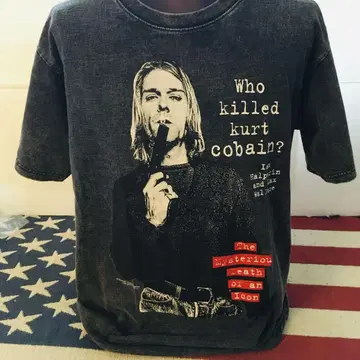 닐바나 Nirvana 커트 코베인 L 밴딩 티셔츠 락 티셔츠