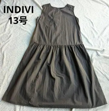 빅 사이즈 13호 INDIVI 슬리브리스 롱 원피스