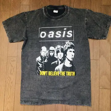오아시스 oasis L 밴딩 티셔츠 락 티셔츠 .