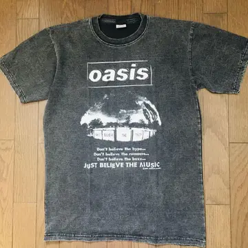 오아시스 oasis L 밴딩 티셔츠 락 티셔츠 ..