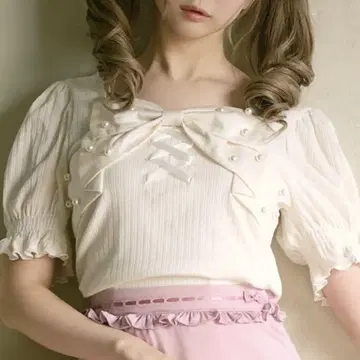 앙크루즈 펄 리본 탑 M