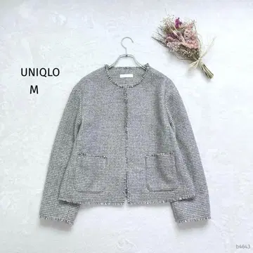 유니클로 | 트위드 자켓 [M] 노카라 울 혼방 포멀 고급스러운