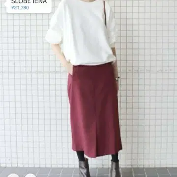 SLOBE IENA 울리쉬 플라노 사이드 포켓 스커트