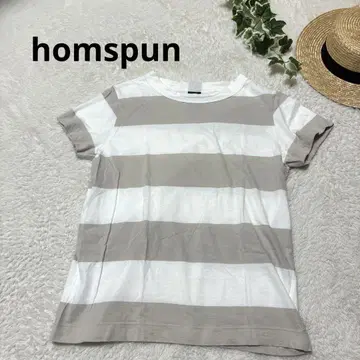 homspun 홈스펀 천축 두꺼운 보더 반팔 티셔츠 M 사이즈