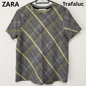 자라 trafaluc 체크 무늬 U 넥 탑