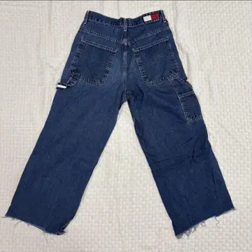 Tommy Jeans 데님 청바지 컷오프 와이드 레그 블루 30