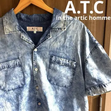 A.T.C in the artic homme 오픈 카라 데님 셔츠