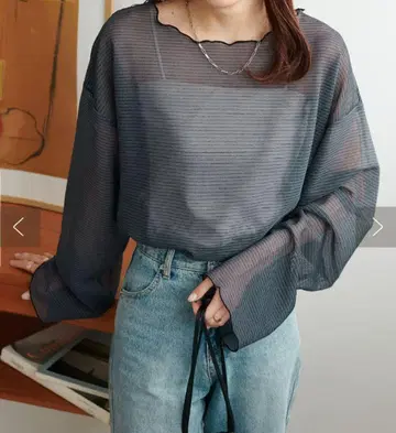 디스코트 시어 보더 롱 슬리브