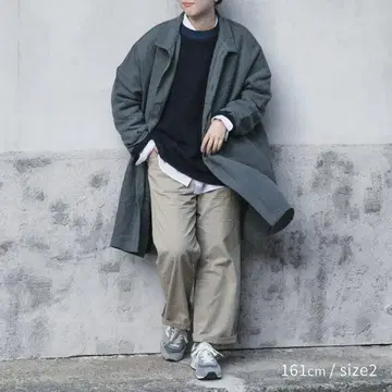 MUYA 코트(size2) 그레이 린넨, 면