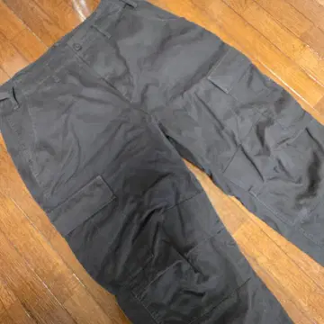 카고 팬츠 차콜 밀리터리풍 밑단 조임 더블니 프리 사이즈