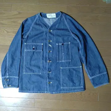 프리휠러스 데님 노카라 자켓 size 38