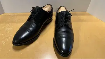 스카치 그레인 가죽 신발 블랙 스트레이트 팁 26.0cm