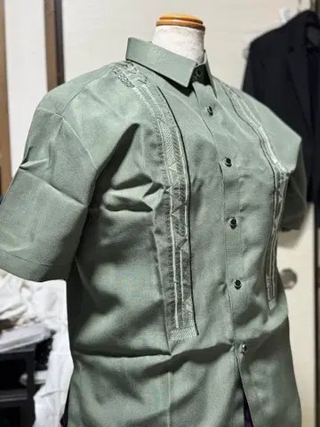 POLO BARONG (필리핀 전통 의상 모던 바론 타갈로그) 그린 XL