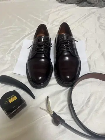 Alden 990 버건디 사이즈 6 (24cm) + 벨트 + 관리 세트