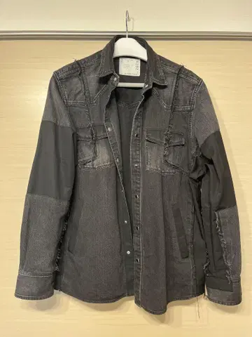 Sacai 다크 그레이 데님 긴팔