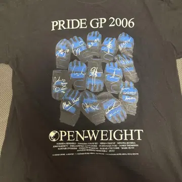 PRIDE GP 2006 당시 상품 티셔츠 미르코 마크 헌트 노게이라