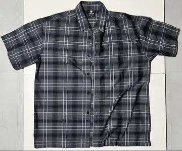YAGO 반팔 셔츠 XL 그레이 계열 체크 무늬