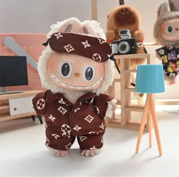 인형 의류 러브부 옷 갈아입기 labubu 브라운 세트