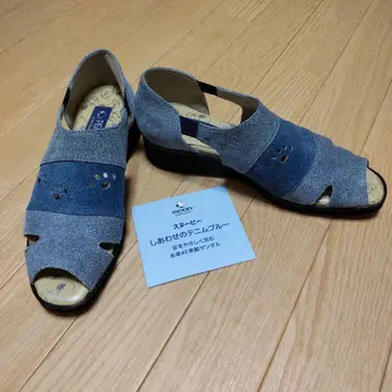스누피 행복 데님 불 샌들
