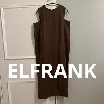 ELFRANK 린넨 슬리브리스 라인 롱 원피스