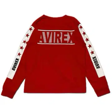 AVIREX 롱 T 셔츠 STARS & LINE 빅 로고 러버 프린트 M