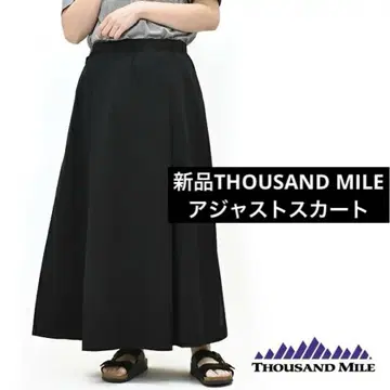 새상품 THOUSAND MILE 사우전드 마일 아저스트 스커트 블랙