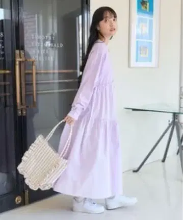 FREAK'S STORE 연보라 롱 원피스 긴팔