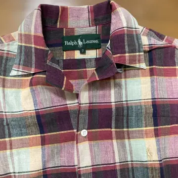 Ralph Lauren 반팔 체크 셔츠 사이즈 7