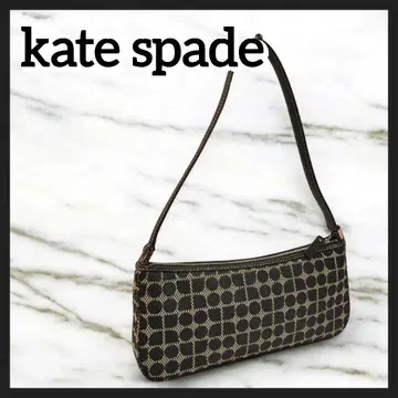 kate spade 원 숄더백 블랙 베이지 캔버스