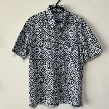 카리유시 의류 남성용 LL XL 시사 파랑 네이비 하지치 오키나와 알로하
