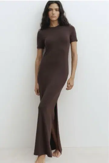 H&M 티셔츠 원피스 브라운