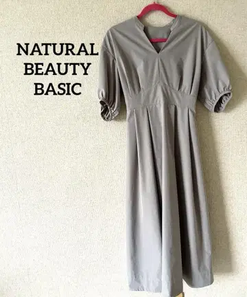 NATURAL BEAUTY BASIC 형태 슬림 원피스 그레이 M