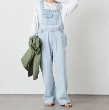 라이트 블루 데님 오버롤 omekashi