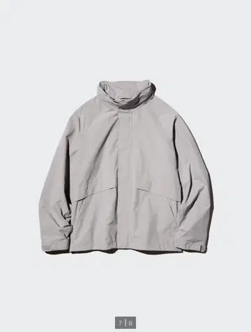 유니클로 UNIQLO 윈드프루프 스탠드 블루종 그레이 XL
