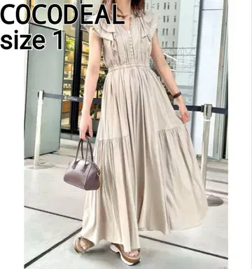 COCODEAL 프릴 슬리브 티어드 원피스 size1 맥시 길이