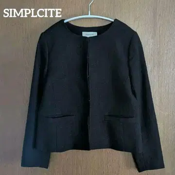 SIMPLCITE 트위드 노카라 자켓