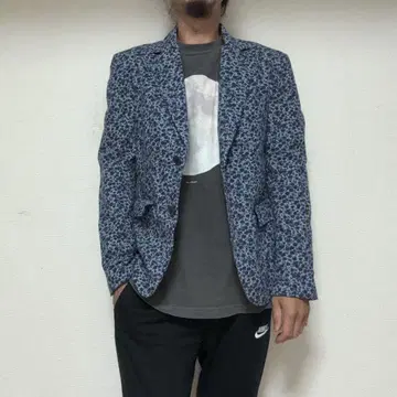 DOWBL 더블 플라워 패턴 시어서커 테일러드 자켓 42 언라이닝 자켓